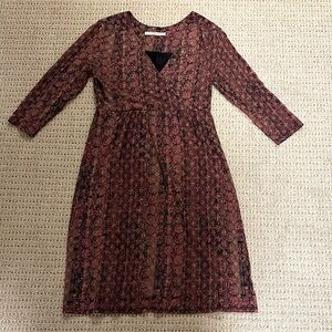 Peruvian Connection Women's Dress in Burgundy and Black